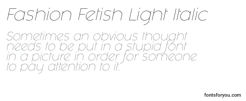 Schriftart Fashion Fetish Light Italic