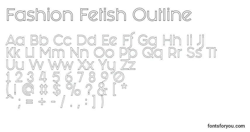 Fashion Fetish Outline-fontti – aakkoset, numerot, erikoismerkit