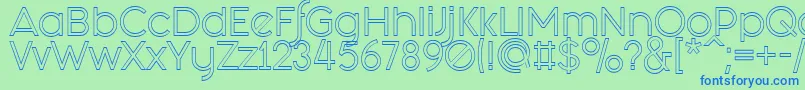 Fashion Fetish Outline Font – Blue Fonts on Green Background