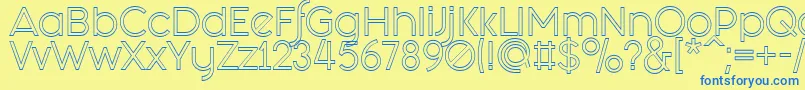 Fashion Fetish Outline Font – Blue Fonts on Yellow Background