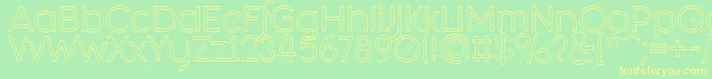 Fashion Fetish Outline Font – Yellow Fonts on Green Background