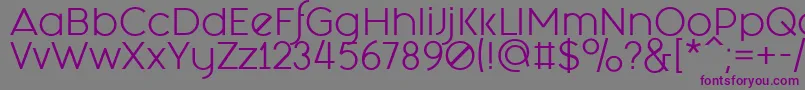 フォントFashion Fetish Regular – 紫色のフォント、灰色の背景
