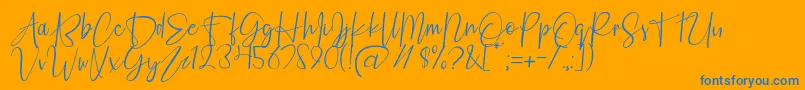 Fashion Script Personal Use Font – Blue Fonts on Orange Background