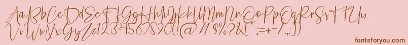 Fashion Script Personal Use-Schriftart – Braune Schriften auf rosa Hintergrund