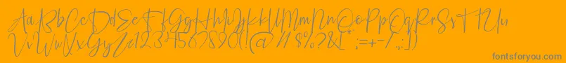 Fashion Script Personal Use-Schriftart – Graue Schriften auf orangefarbenem Hintergrund