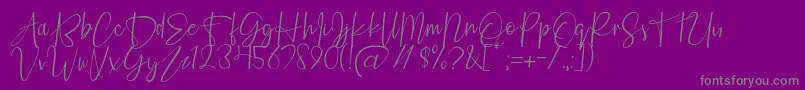 Fashion Script Personal Use-Schriftart – Graue Schriften auf violettem Hintergrund