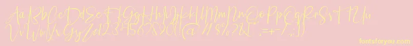 Fashion Script Personal Use Font – Yellow Fonts on Pink Background