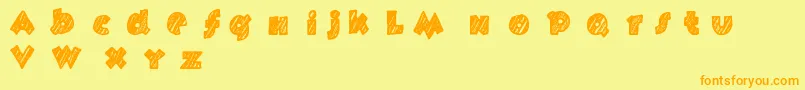 Fast Foont-Schriftart – Orangefarbene Schriften auf gelbem Hintergrund