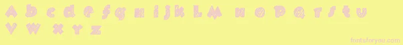 Fonte Fast Foont – fontes rosa em um fundo amarelo