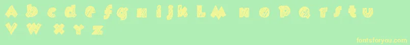 Fast Foont-Schriftart – Gelbe Schriften auf grünem Hintergrund
