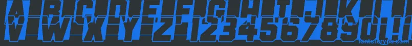 Fast Forward Font – Blue Fonts on Black Background