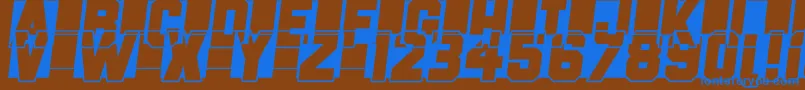 フォントFast Forward – 茶色の背景に青い文字