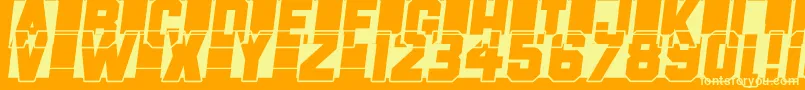 フォントFast Forward – オレンジの背景に黄色の文字
