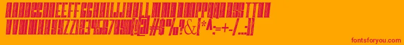 Czcionka FastBlockFlames – czerwone czcionki na pomarańczowym tle