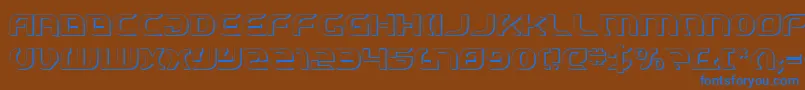 StarfighterCadet3D Font – Blue Fonts on Brown Background
