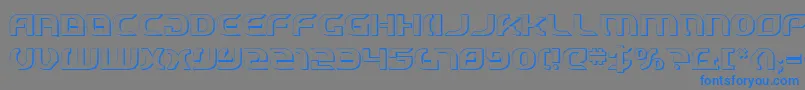 StarfighterCadet3D-Schriftart – Blaue Schriften auf grauem Hintergrund