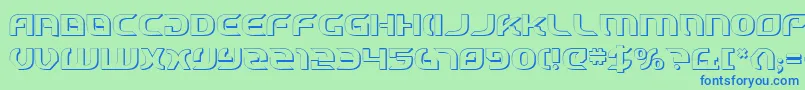 StarfighterCadet3D Font – Blue Fonts on Green Background