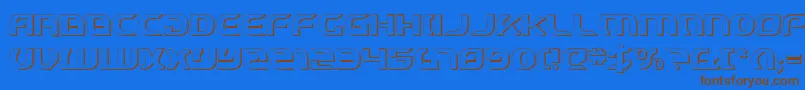 StarfighterCadet3D Font – Brown Fonts on Blue Background