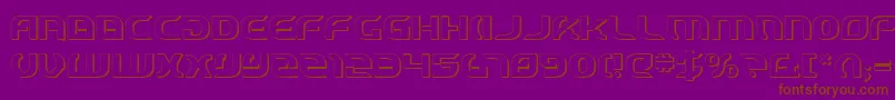 StarfighterCadet3D-Schriftart – Braune Schriften auf violettem Hintergrund