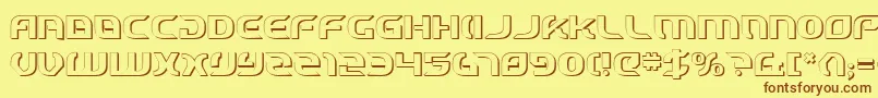 StarfighterCadet3D Font – Brown Fonts on Yellow Background