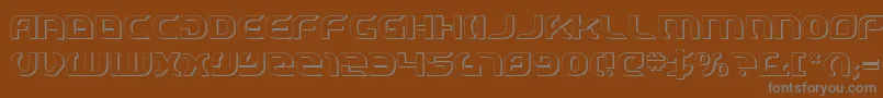 fuente StarfighterCadet3D – Fuentes Grises Sobre Fondo Marrón