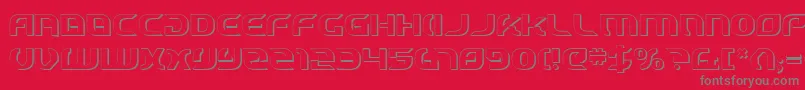 StarfighterCadet3D Font – Gray Fonts on Red Background