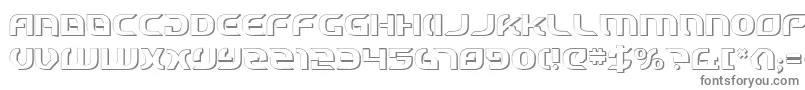 StarfighterCadet3D-fontti – harmaat kirjasimet valkoisella taustalla
