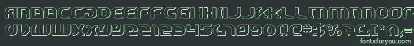 StarfighterCadet3D Font – Green Fonts on Black Background