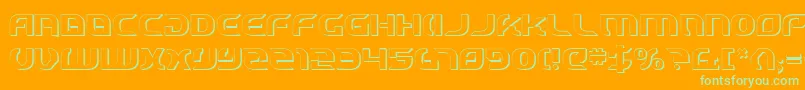 StarfighterCadet3D Font – Green Fonts on Orange Background