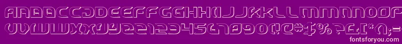 StarfighterCadet3D-Schriftart – Rosa Schriften auf violettem Hintergrund