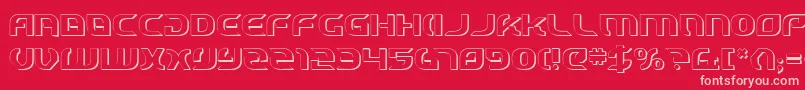 StarfighterCadet3D Font – Pink Fonts on Red Background