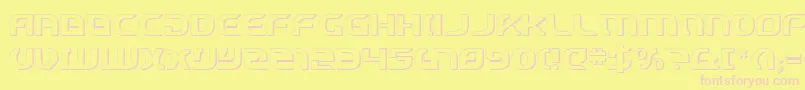 StarfighterCadet3D Font – Pink Fonts on Yellow Background