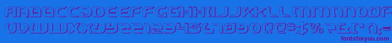 StarfighterCadet3D Font – Purple Fonts on Blue Background