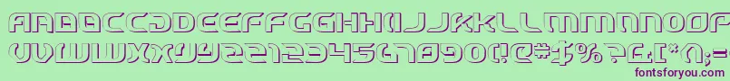 StarfighterCadet3D Font – Purple Fonts on Green Background