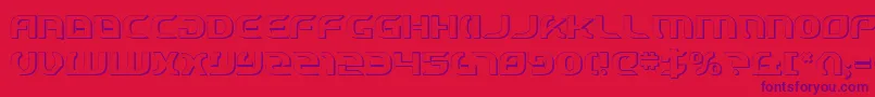 StarfighterCadet3D Font – Purple Fonts on Red Background
