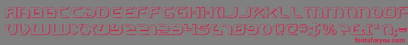 StarfighterCadet3D Font – Red Fonts on Gray Background