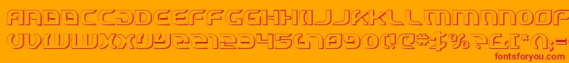 フォントStarfighterCadet3D – オレンジの背景に赤い文字