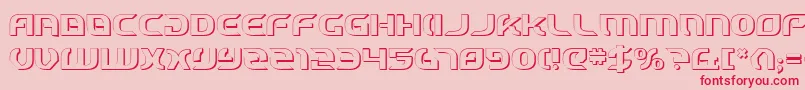 StarfighterCadet3D Font – Red Fonts on Pink Background
