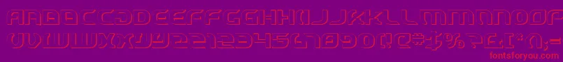 StarfighterCadet3D-Schriftart – Rote Schriften auf violettem Hintergrund