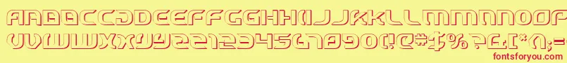 StarfighterCadet3D Font – Red Fonts on Yellow Background