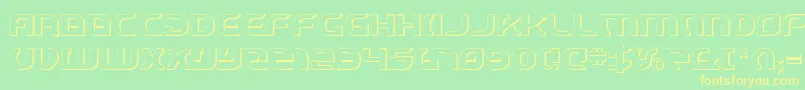 StarfighterCadet3D Font – Yellow Fonts on Green Background