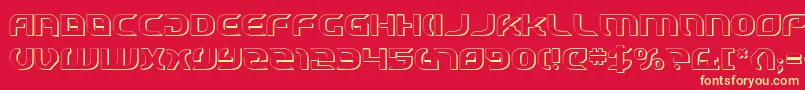 StarfighterCadet3D Font – Yellow Fonts on Red Background