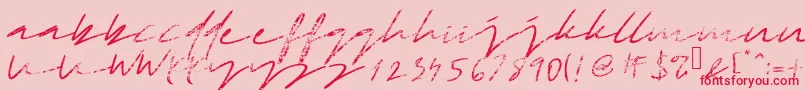 Fonte Fastfood Brush – fontes vermelhas em um fundo rosa