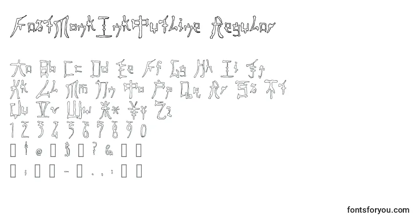 Schriftart FastMonkInkOutline Regular – Alphabet, Zahlen, spezielle Symbole