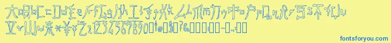 FastMonkInkOutline Regular Font – Blue Fonts on Yellow Background