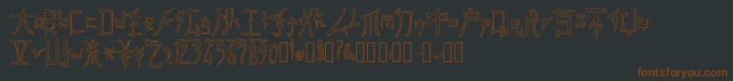 Шрифт FastMonkInkOutline Regular – коричневые шрифты на чёрном фоне