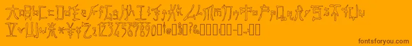 FastMonkInkOutline Regular Font – Brown Fonts on Orange Background