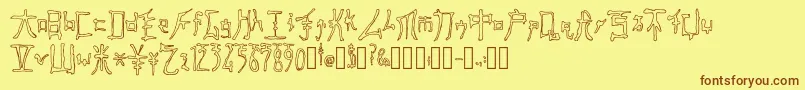 FastMonkInkOutline Regular Font – Brown Fonts on Yellow Background