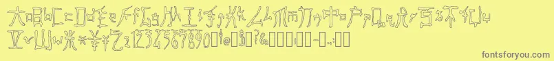 FastMonkInkOutline Regular Font – Gray Fonts on Yellow Background