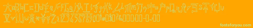 FastMonkInkOutline Regular-Schriftart – Grüne Schriften auf orangefarbenem Hintergrund